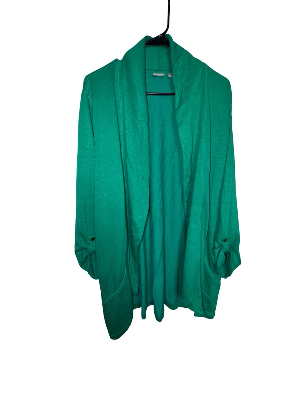 Chico's Teal Green Open-Front Cardigan